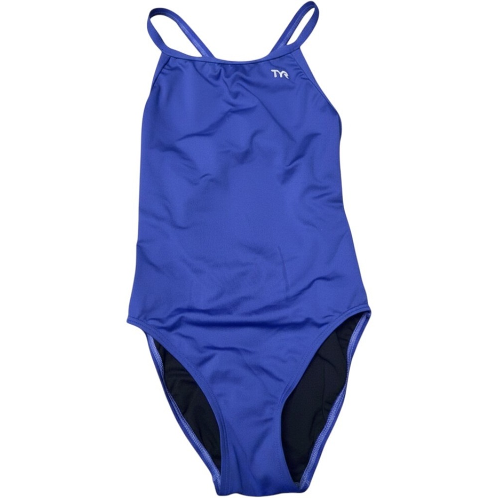 TYR Womens Royal Blue‎ Crossback Performance One Piece Swimsuit Size 30